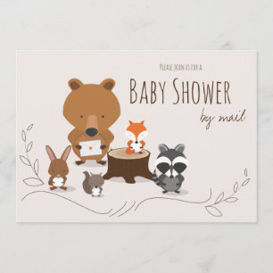 Invitation Baby shower par Mail Cute Woodland Animaux