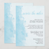 Invitation baby shower par Mail Elegant Enk Wash Blue (Devant / Derrière)
