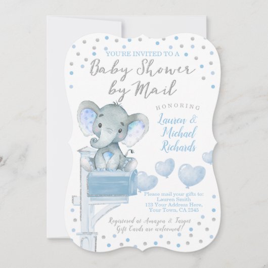 Invitation Baby shower par Mail Elephant (Devant)