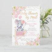 Invitation Baby shower par Mail Elephant (Debout devant)