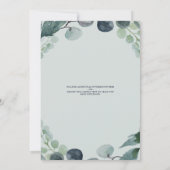 Invitation Baby shower par Mail Eucalyptus Greenery Navy Blue (Dos)