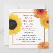 Invitation Baby shower Par Mail Fleur De Tournesol Jaune Flor (Devant)
