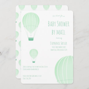 Invitation Baby shower par Mail Green Hot Air Balloon