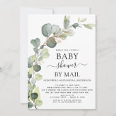 Invitation Baby shower Par Mail Greenery Eucalyptus (Devant)