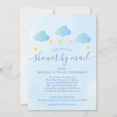 Invitation Baby shower Par Mail Long Distance Boy Blue (Devant)