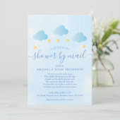 Invitation Baby shower Par Mail Long Distance Boy Blue (Debout devant)