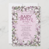Invitation Baby shower Par Mail Magnolia Aquarelle Florale (Devant)