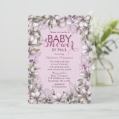 Invitation Baby shower Par Mail Magnolia Aquarelle Florale (Debout devant)