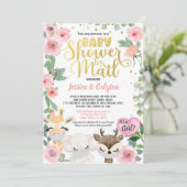 Invitation Baby shower Par Mail Pandemic Woodland Animal (Debout devant)