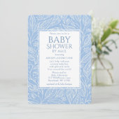 Invitation Baby shower Par Mail Pastel Blue Floral Motif (Debout devant)