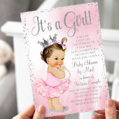 Invitation Baby shower par Mail Pink Princess Tutu Baby showe