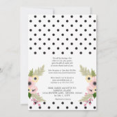 Invitation Baby shower par Mail Pink Yellow Poppies Points (Dos)