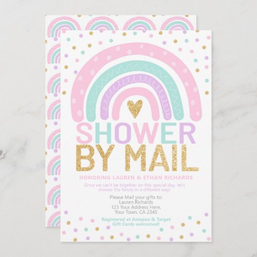 Invitation Baby shower par Mail Rainbow (Devant / Derrière)