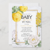 Invitation Baby shower Par Mail Rose Jaune Floral (Devant)