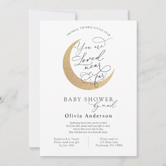 Invitation Baby shower par Mail Twinkle Star et Moon (Devant)