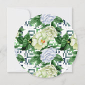 Invitation Baby shower Par Mail Vert Aquarelle Floral (Dos)