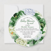Invitation Baby shower Par Mail Vert Aquarelle Floral (Devant)