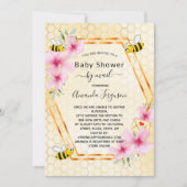 Invitation Baby shower par maman mail à être jaune floral fil (Devant)
