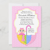 Invitation Baby shower parapluie fille (Devant)