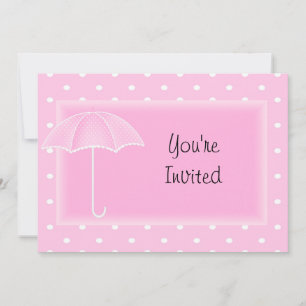 Invitation Baby shower parapluie rose