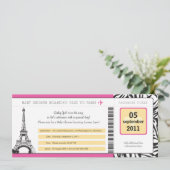 Invitation Baby shower Paris Boarding Pass (Debout devant)