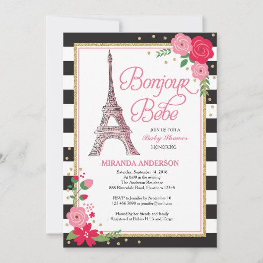 Invitation Baby shower Paris / Invitation Paris (Devant)