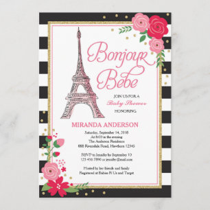 Invitation Baby shower Paris / Invitation Paris