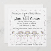 Invitation Baby shower Paris Pastel (Devant / Derrière)