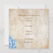 Invitation Baby shower Paris Vintage Blue Hydrangea (Dos)