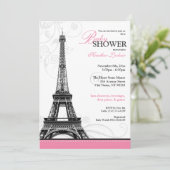 Invitation Baby shower parisien de la Tour Eiffel (Debout devant)