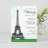 Invitation Baby shower parisien de la Tour Eiffel (Debout devant)