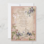 Invitation Baby shower parisien des oiseaux, des oiseaux et d (Dos)