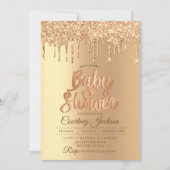 Invitation Baby shower Parties scintillant Champagne (Devant)