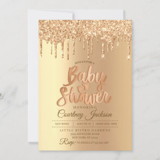 Invitation Baby shower Parties scintillant Champagne