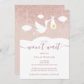 Invitation Baby shower, Parties scintillant d'annulation de l (Devant / Derrière)