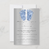 Invitation Baby shower Parties scintillant étincelle Pieds bl (Devant)