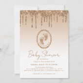 Invitation Baby shower Parties scintillant or (Devant)
