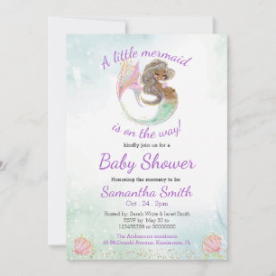 Invitation Baby shower Parties scintillant Petite Sirène