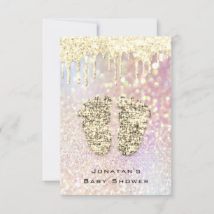 Invitation Baby shower Parties scintillant pieds Gold Blush G