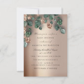 Invitation Baby shower Parties scintillant Pieds Rose Parties (Devant)