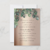 Invitation Baby shower Parties scintillant Pieds Rose Woodlan (Devant)