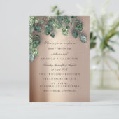 Invitation Baby shower Parties scintillant Pieds Rose Woodlan (Debout devant)