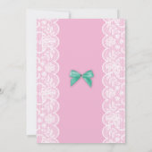 Invitation Baby shower Parties scintillant rose Bow Twins Fil (Dos)