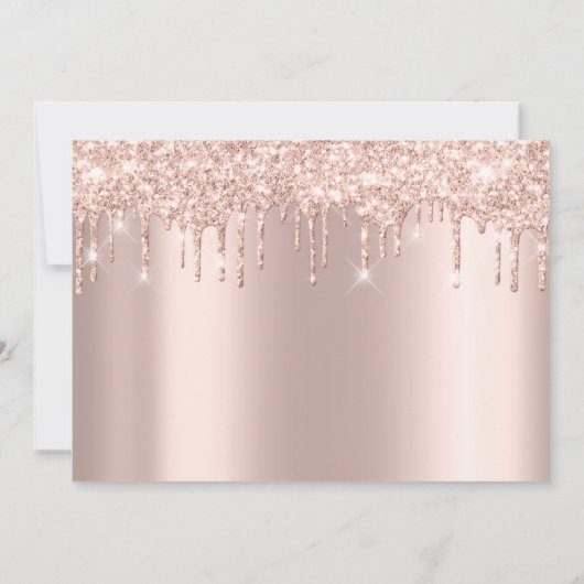 Invitation Baby shower Parties scintillant Rose Gold Spark Ga (Dos)