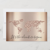 Invitation Baby shower Parties scintillant Rose Pieds World G (Dos)