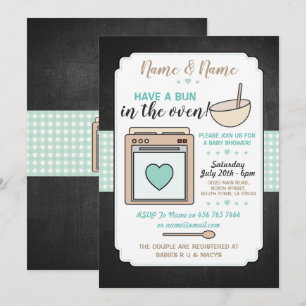 Invitation Baby shower Party Bun dans le four Révélation de g