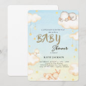 Invitation Baby-Shower pas cher et mignon (Devant / Derrière)