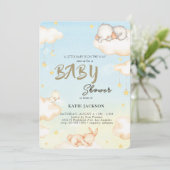 Invitation Baby-Shower pas cher et mignon (Debout devant)