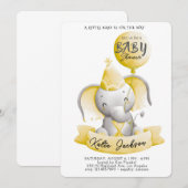 Invitation Baby Shower Pas Cher et Mignon (Devant / Derrière)