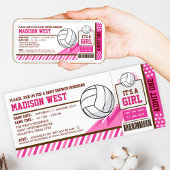 Invitation Baby shower Passe Volleyball Rose
